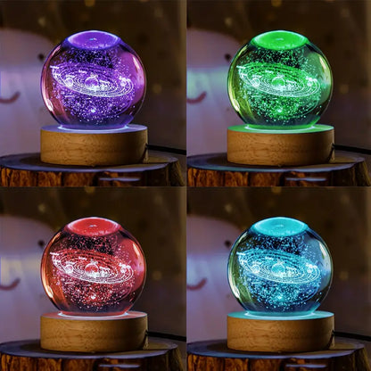3D Galaxy Crystal Ball Lamp
