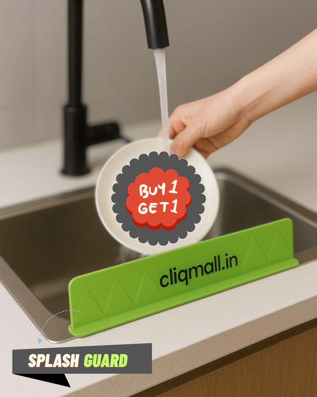 Splash Guard for Kitchen Sink & Wash Basin ( Buy 1 Get 1 Free )